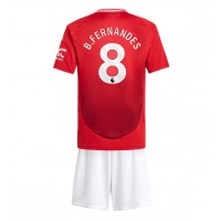 Camiseta Manchester United Bruno Fernandes #8 Primera Equipación Replica 2024-25 para niños mangas cortas (+ Pantalones cortos)